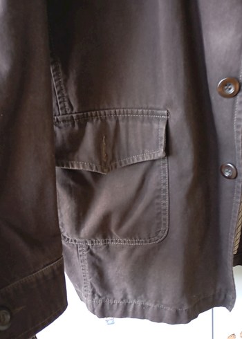 Düğmeli Kahverengi Erkek Kot Ceket - Görsel 3