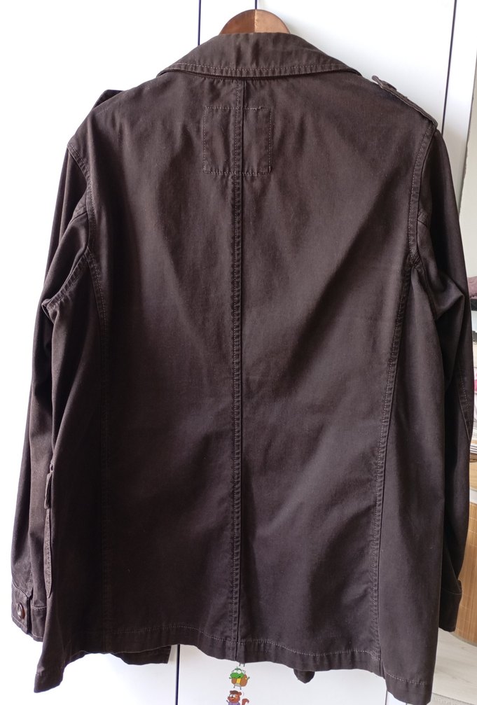 Düğmeli Kahverengi Erkek Kot Ceket - Görsel 2