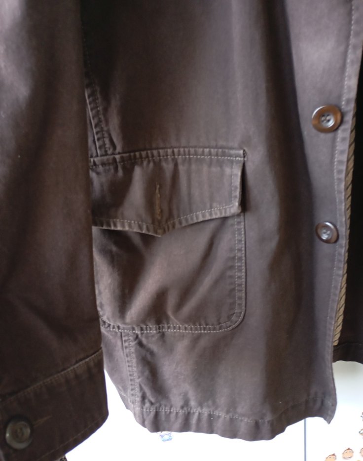 Düğmeli Kahverengi Erkek Kot Ceket - Görsel 3