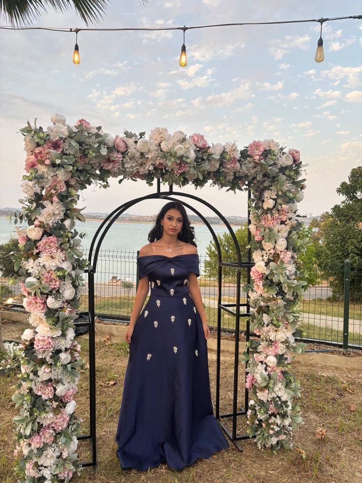 Lacivert Uzun Kadın abiye - Görsel 2