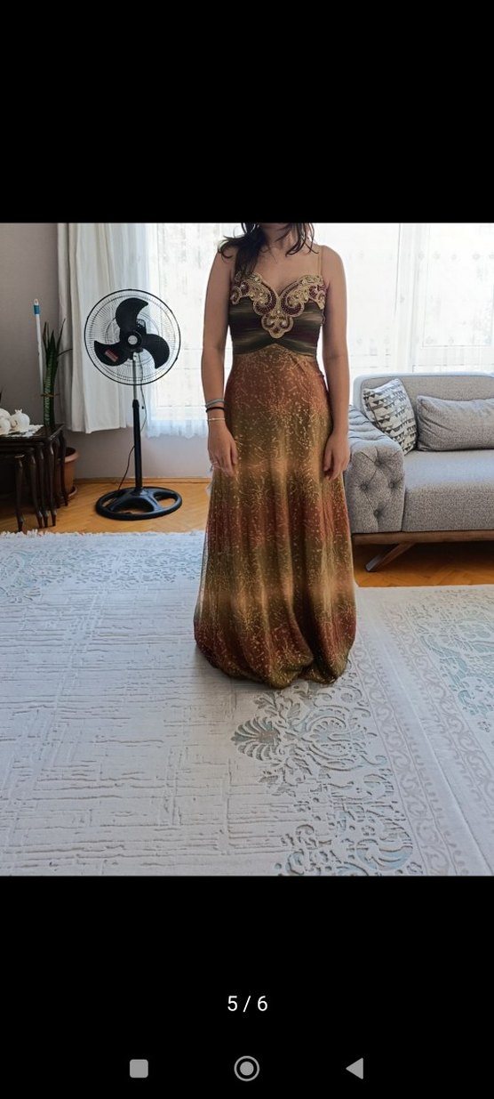 36 beden ,abiye taşlı elbise - Görsel 5