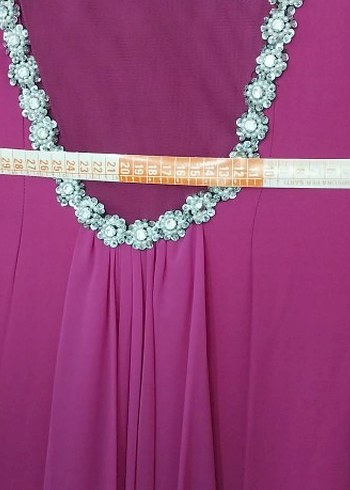 Bordo Drapeli Uzun Abiye Elbise - Görsel 7