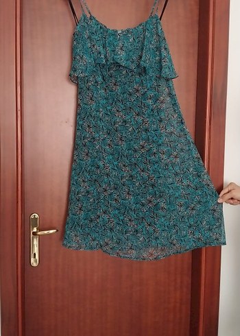 Turkuaz Bohem Midi Elbise - Görsel 4