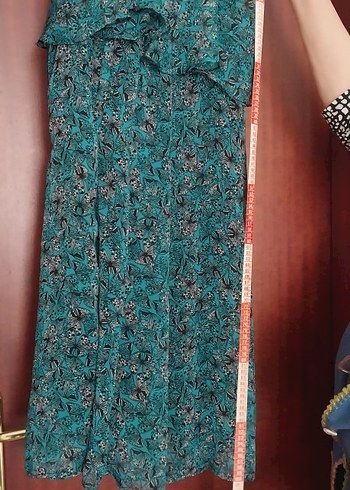 Turkuaz Bohem Midi Elbise - Görsel 10