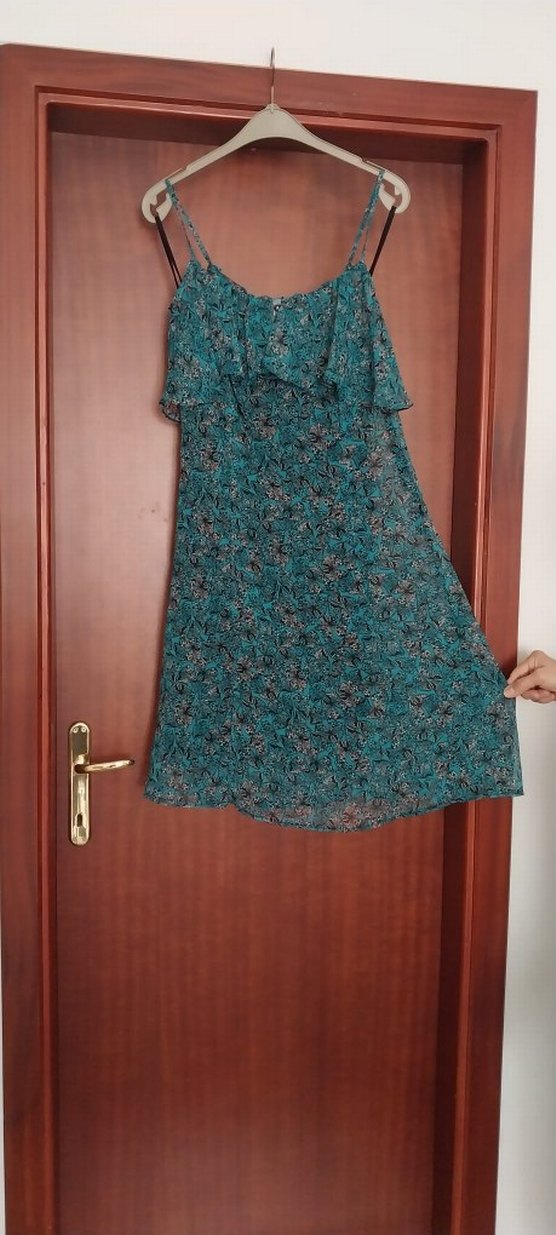 Turkuaz Bohem Midi Elbise - Görsel 4