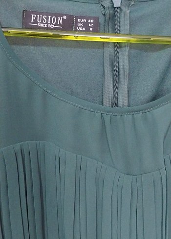 Kemer Detaylı Koyu Yeşil Midi Elbise - Görsel 8