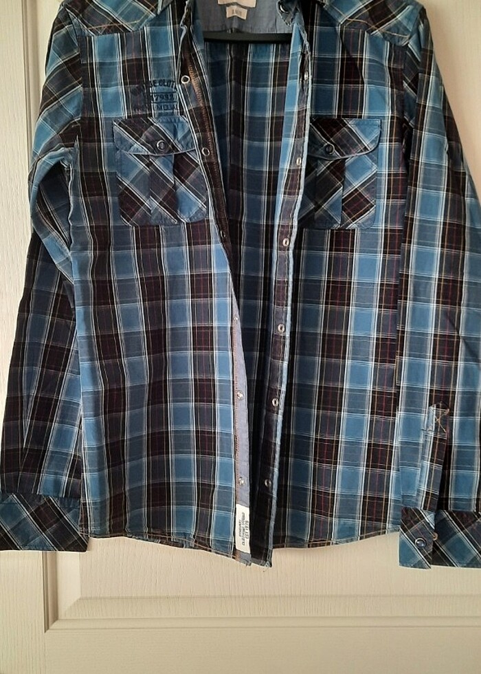 Harika ekoseli İtalyan marka gömlek  - Görsel 2