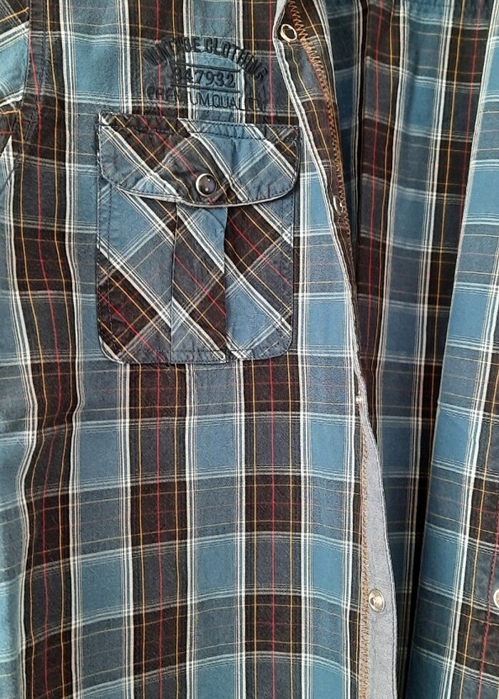 Harika ekoseli İtalyan marka gömlek  - Görsel 5