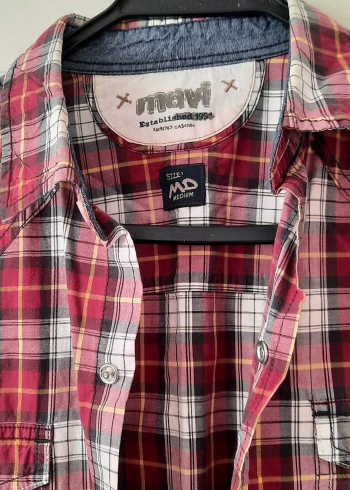 Hiç kullanılmadı ekoseli MAVİ  marka gömlek  - Görsel 2