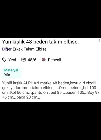 Diğer Yünlü çok iyi takım elbise 