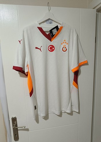 Galatasaray forma gs 5 yıldızlı puma Erkek Kısa Kollu Beyaz