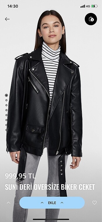 Stradivarius biker ceket deri ceket