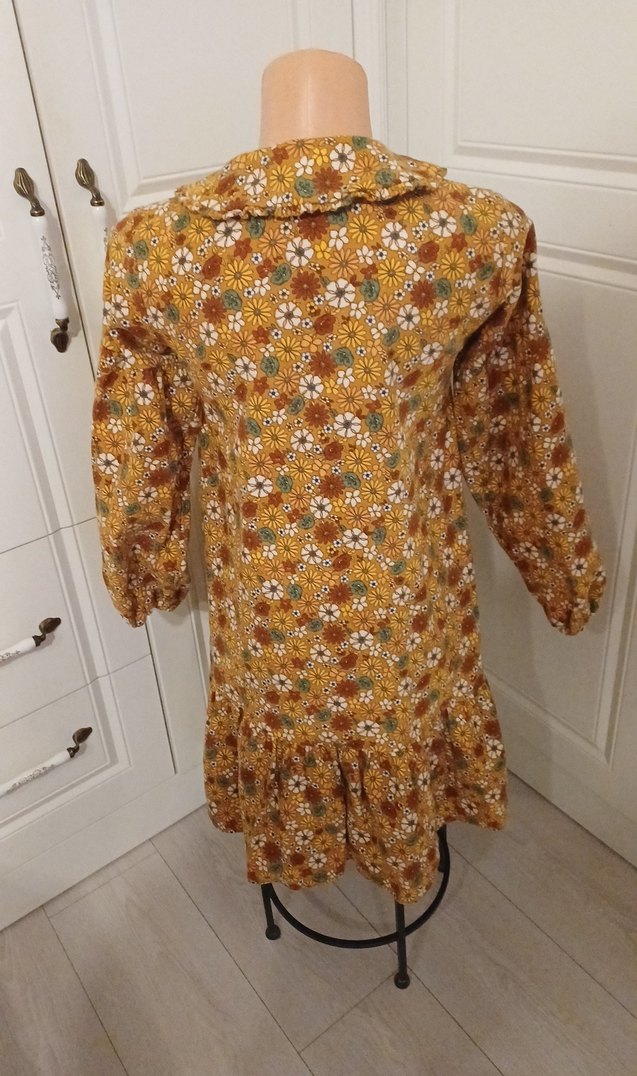 Çiçek Desenli Sarı Uzun Kollu Bohem Elbise iki kere giyildi - Görsel 3