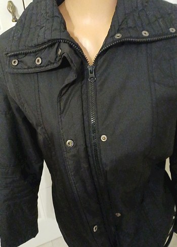 Siyah Düğmeli Midi Kadın Ceket - Görsel 4