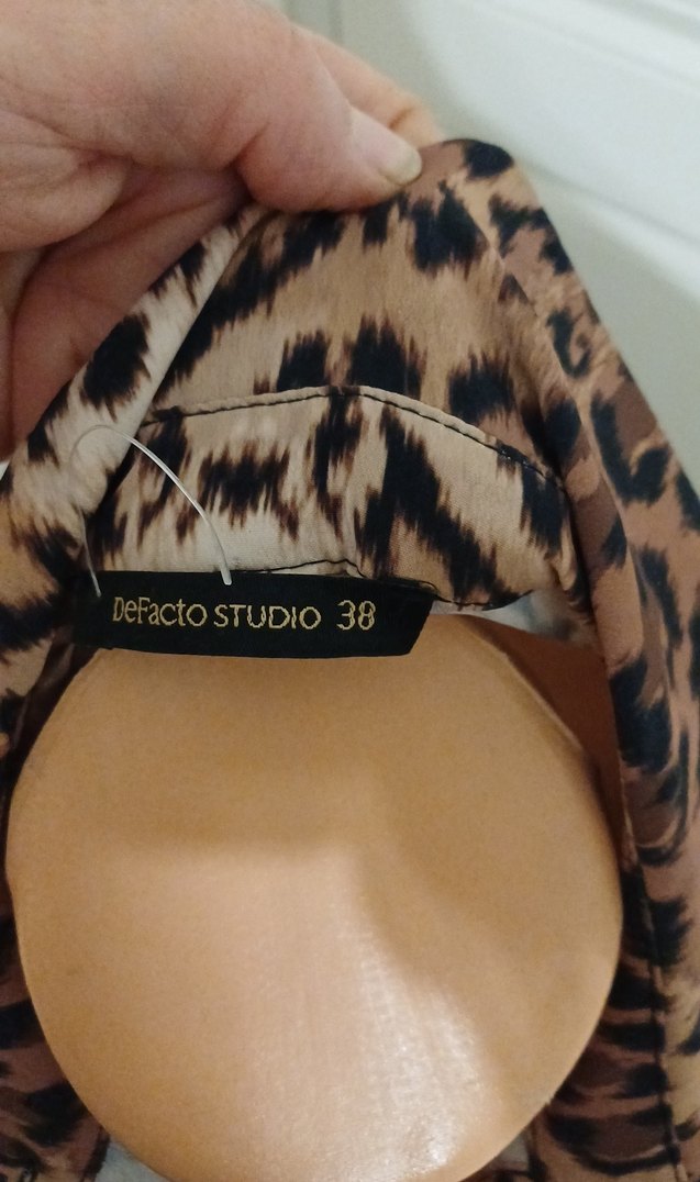 Leopar Desenli Uzun Kadın Elbise - Görsel 3