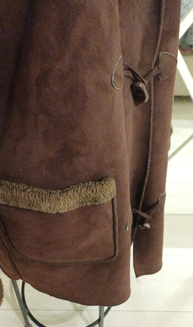 Kahverengi Kadın Süet Kürklü Kaban 38 ama geniş 42 bile olur - Görsel 3