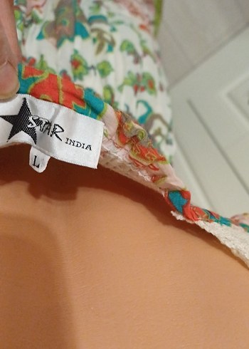 Dantel Detaylı Çok Renkli Bohem Uzun Elbise - Görsel 5