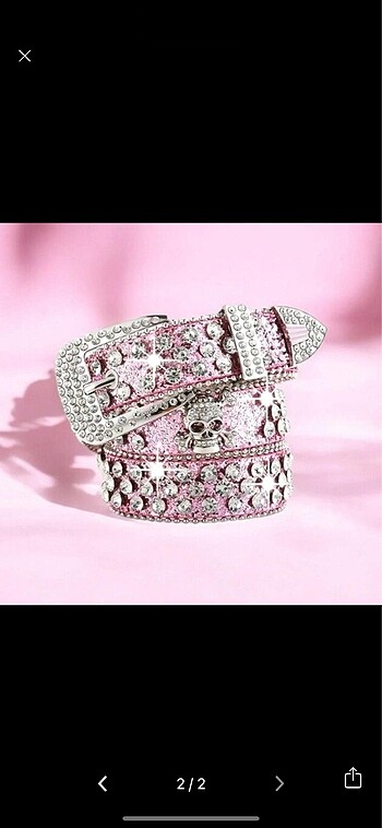 Y2k shine gotik kemer rhinestone