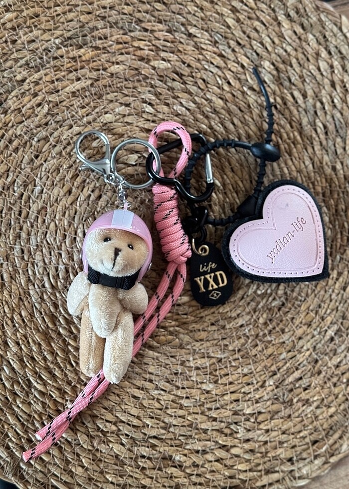 Kasklı ayıcıklı anahtarlık - Görsel 2