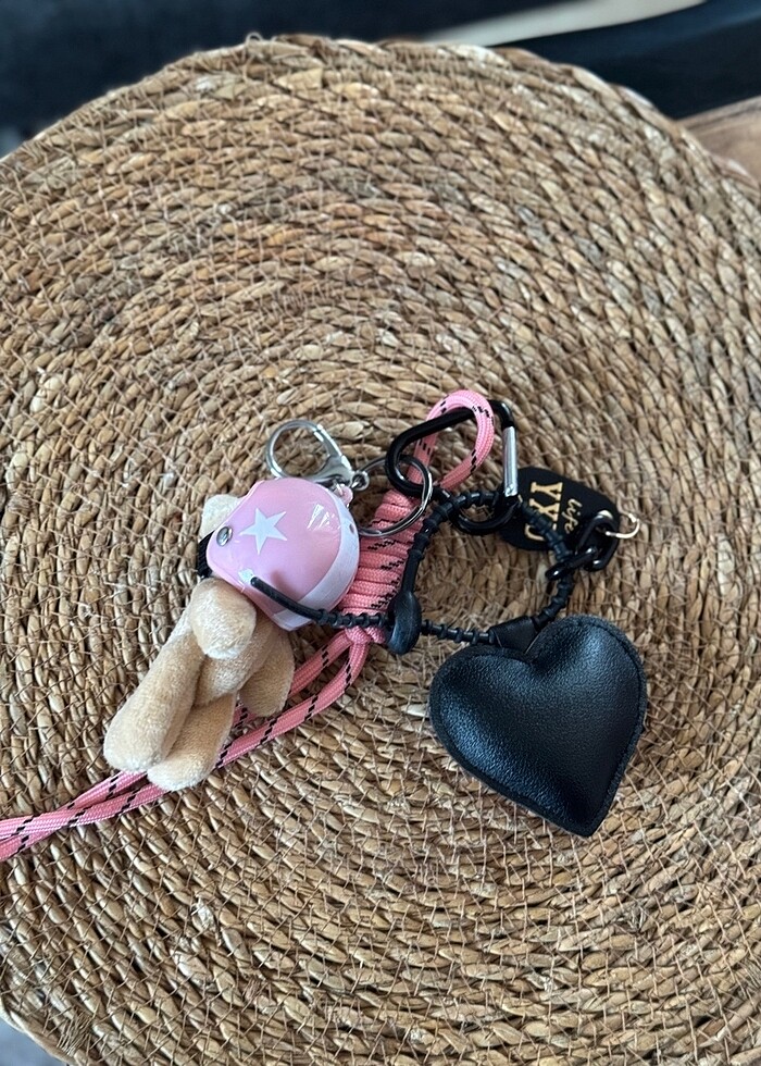 Kasklı ayıcıklı anahtarlık - Görsel 3