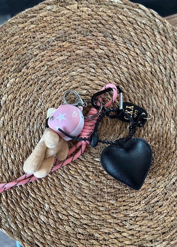 Kasklı ayıcıklı anahtarlık - Görsel 4