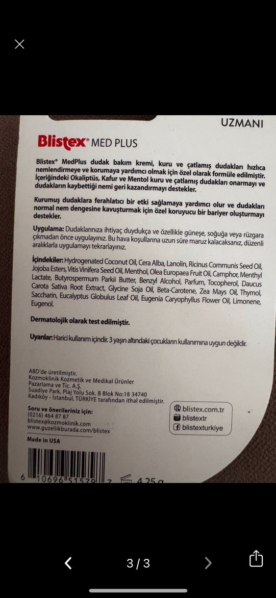 Blistex Med Plus Onarıcı Dudak Kremi 4,25g - Görsel 3