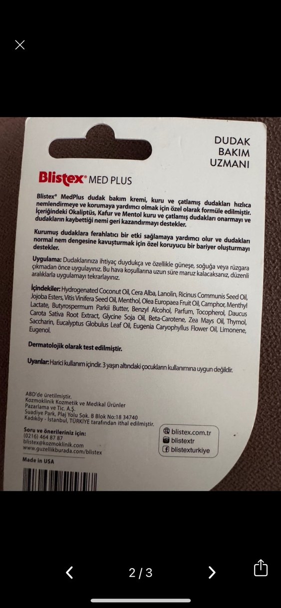 Blistex Med Plus Onarıcı Dudak Kremi 4,25g - Görsel 2