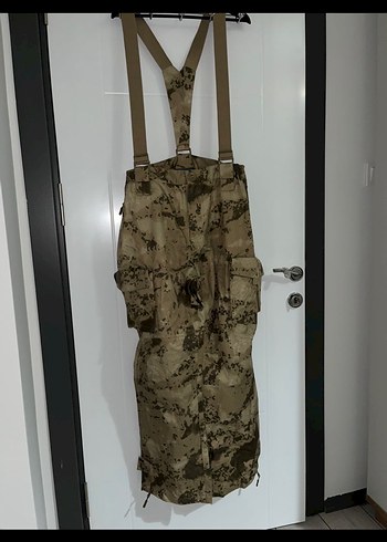 Bej Kamuflajlı Erkek Askılı Pantolon - Görsel 3