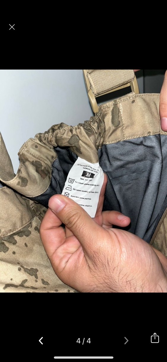 Bej Kamuflajlı Erkek Askılı Pantolon - Görsel 4