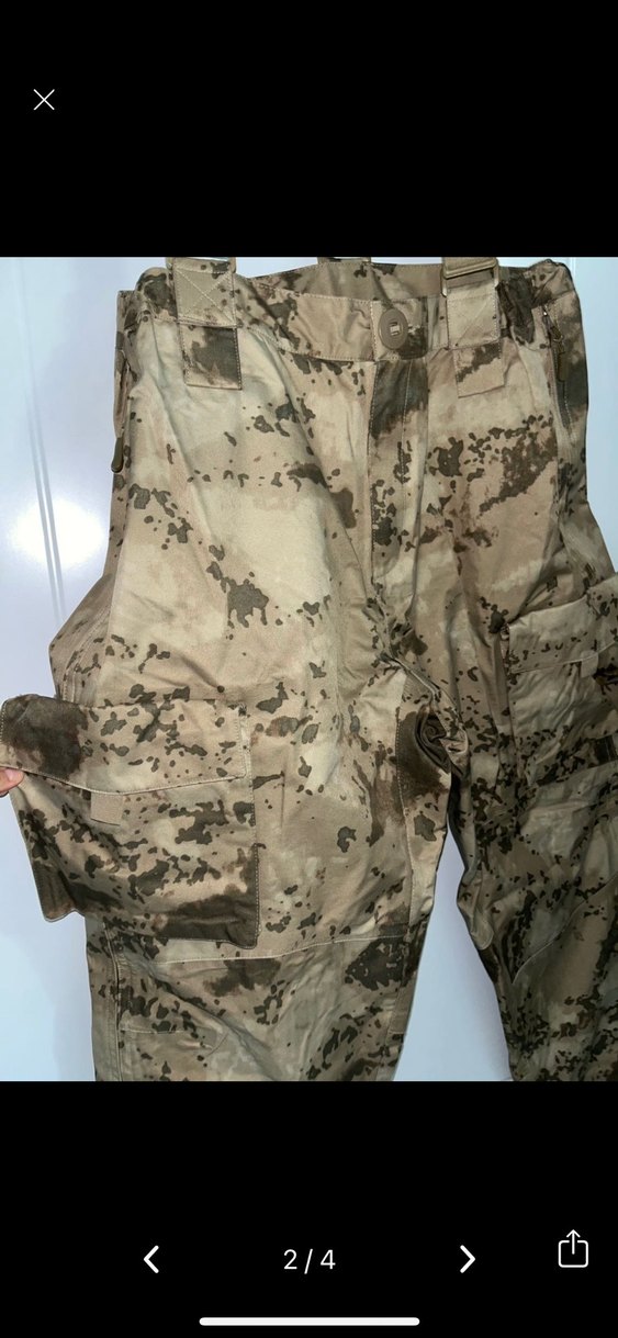 Bej Kamuflajlı Erkek Askılı Pantolon - Görsel 2