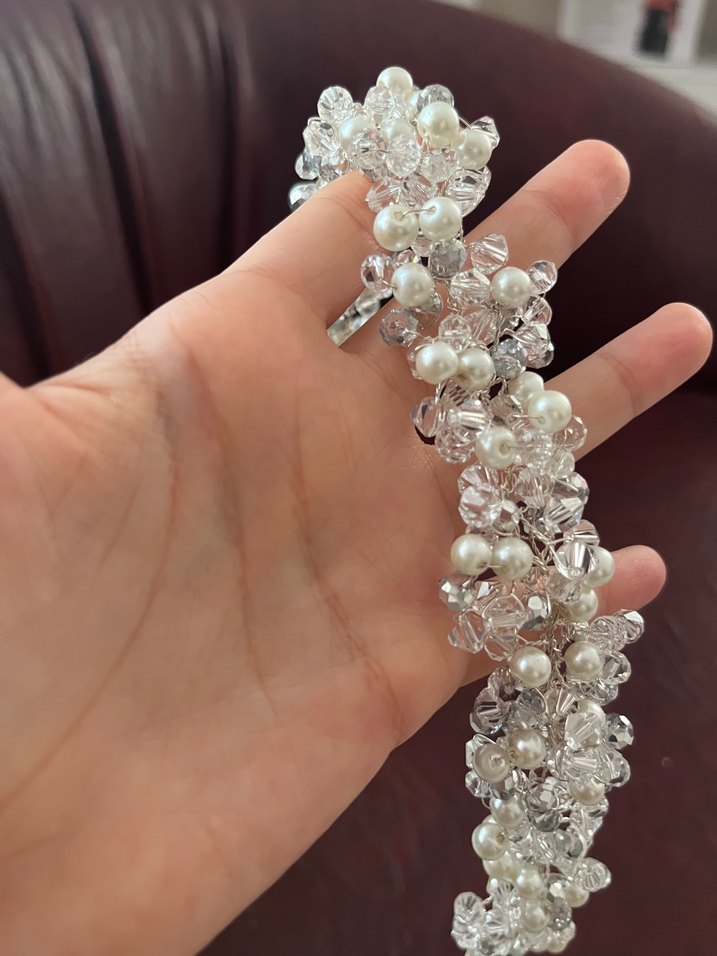 Beyaz Bohem Tarzı Drapeli Gelin Duvağı ve tacı - Görsel 4