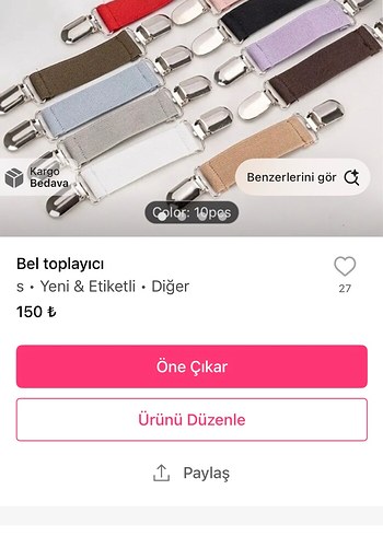 Pembe Velcro Detaylı Kadın Bel Toplayıcı Kemer