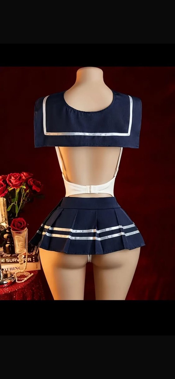 Lacivert Pilili Mini Etek - Görsel 3