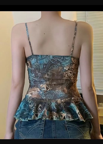 Boncuk Detaylı V Yaka Turkuaz Büstiyer - Görsel 3