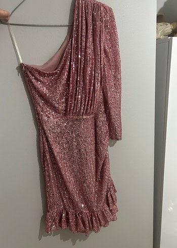 HOX'S Cindy Pul Payetli Tek Omuzlu Mini Abiye - Görsel 4