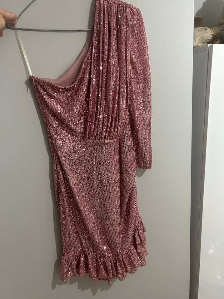 HOX'S Cindy Pul Payetli Tek Omuzlu Mini Abiye - Görsel 4