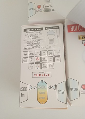 Beden beyaz Renk E27 LED Ampul Beyaz 1500 Lümen 5 ADET