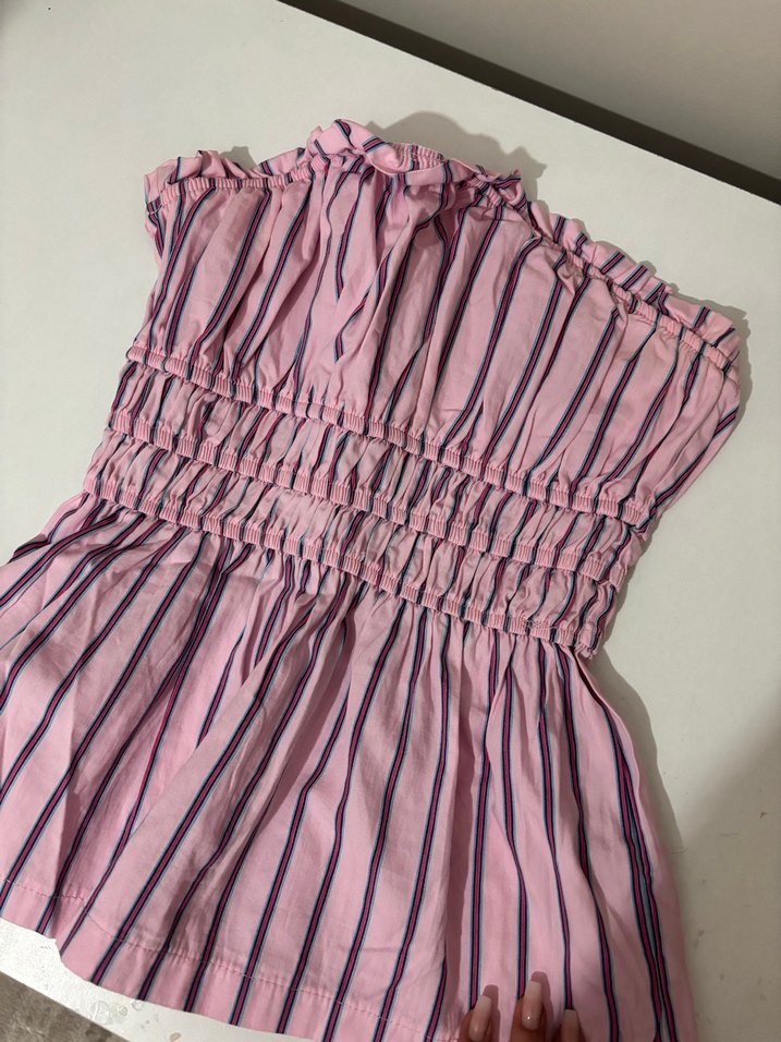 Lastikli pembe crop - Görsel 3