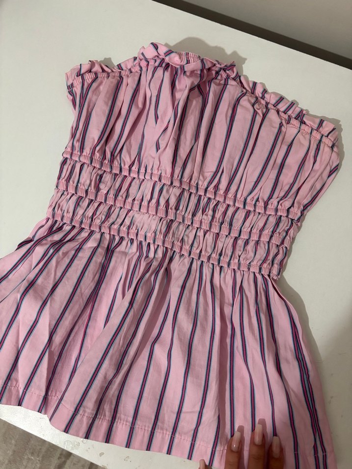 Lastikli pembe crop - Görsel 4