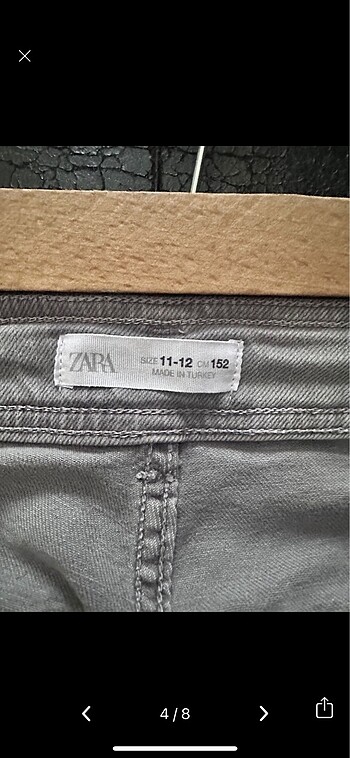 11-12 Yaş Beden gri Renk Çocuk jean