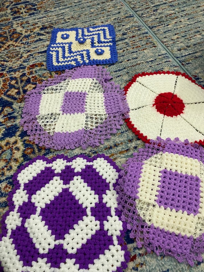 Renkli Örgü Banyo Süngeri Seti - Görsel 2