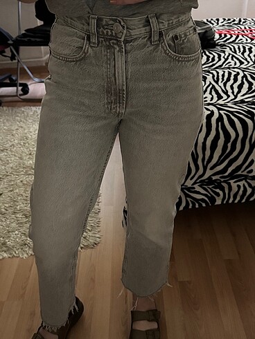 Zara straight fit yüksek bel jean