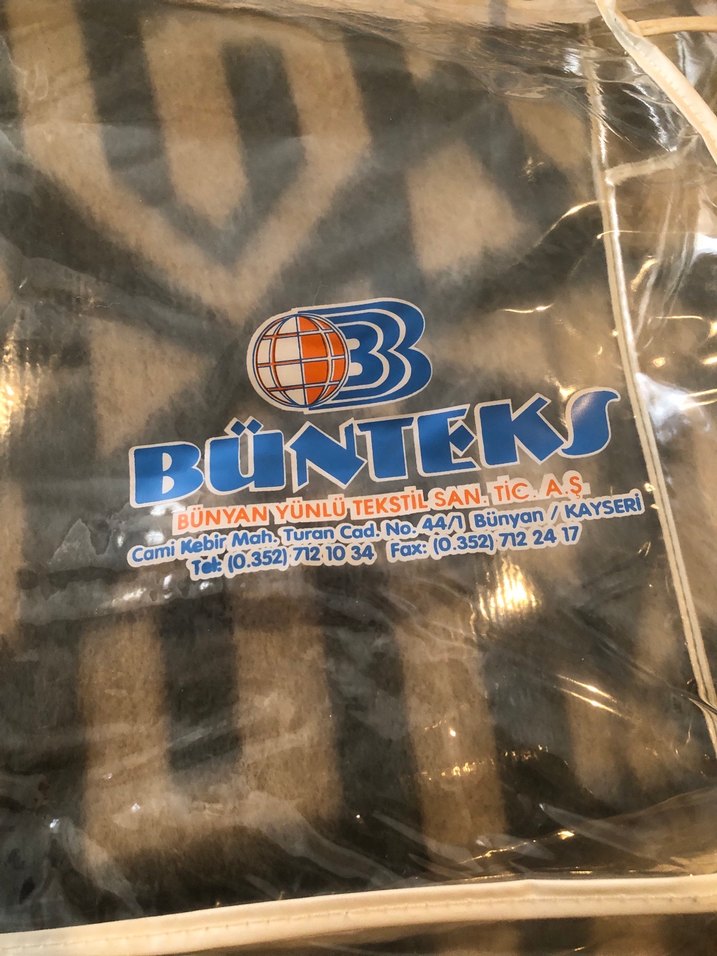 Mavi Gri Batik Desenli yün battaniye - Görsel 3