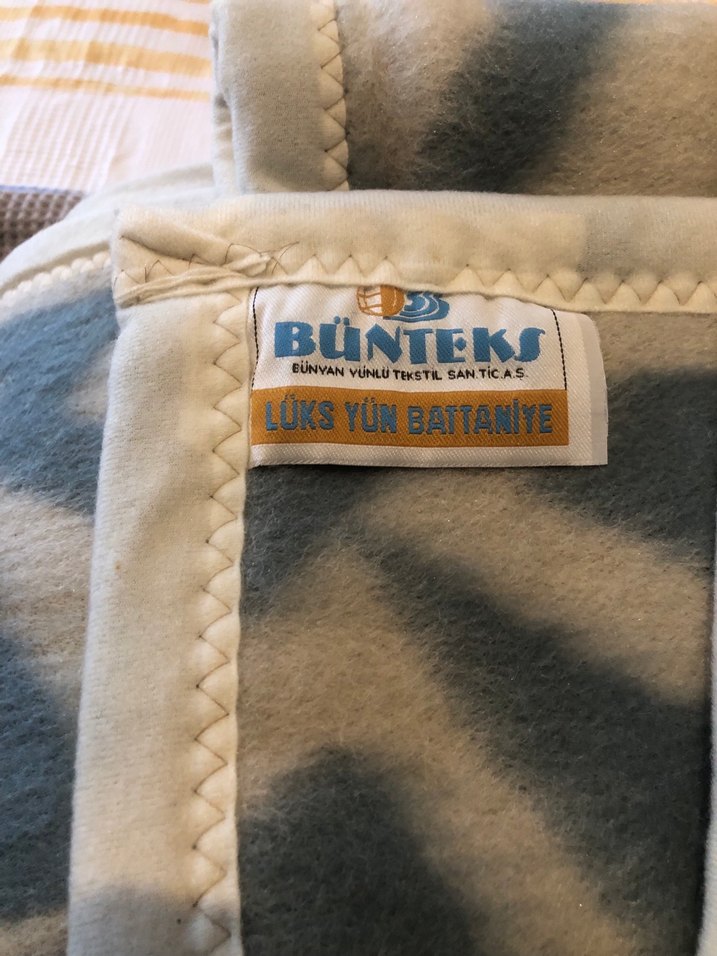 Mavi Gri Batik Desenli yün battaniye - Görsel 4