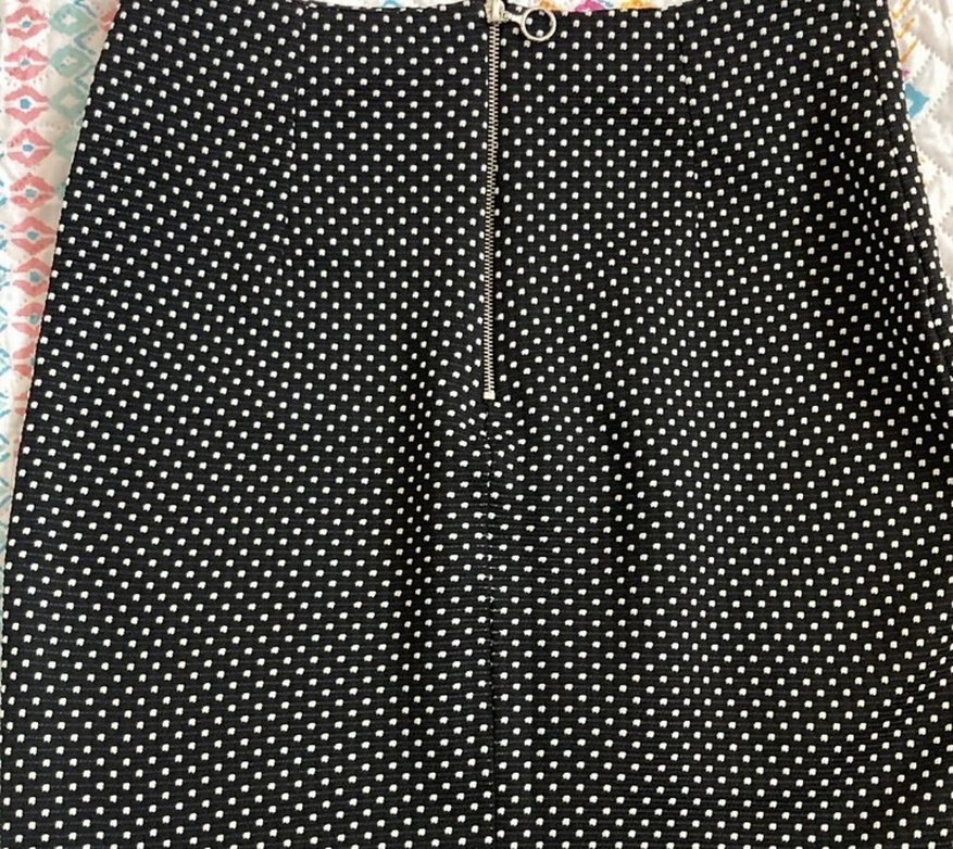 Puantiye Desenli Siyah  Kalem Etek - Görsel 2