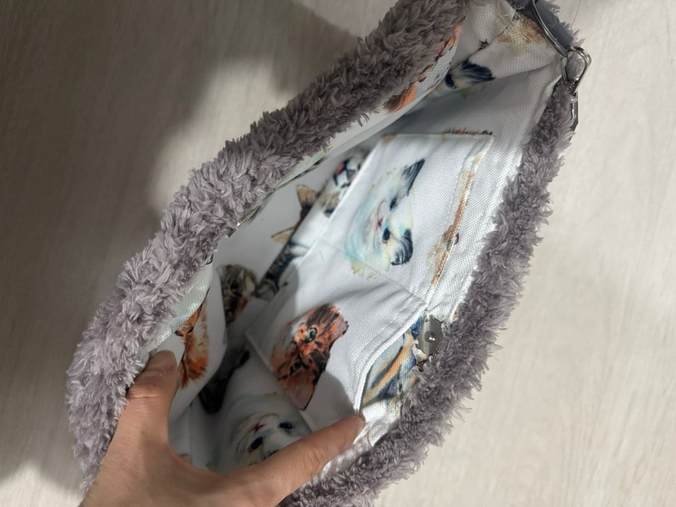 Gri Peluş Kadın Çanta - Görsel 3