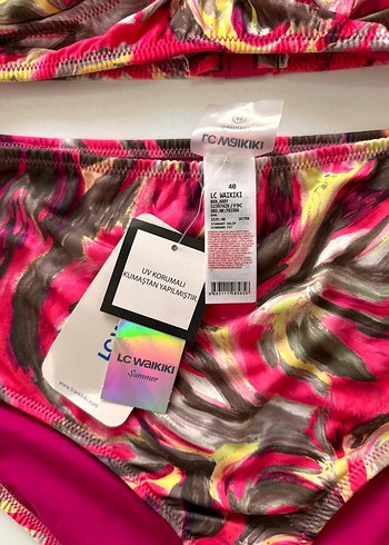 m Beden Pembe Bağlamalı Mini Batik Bikini