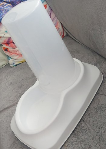 Beyaz kedi mama ve su Kabı - Görsel 3