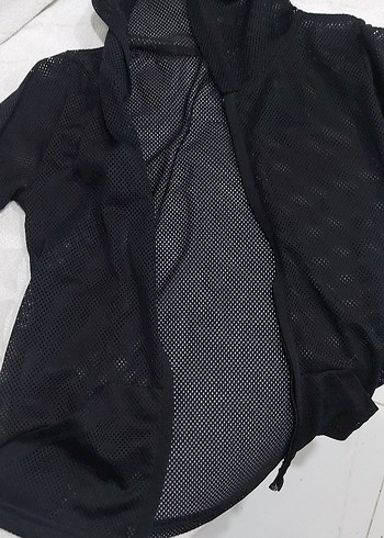 Siyah file sweat bluz fermuarlı - Görsel 2