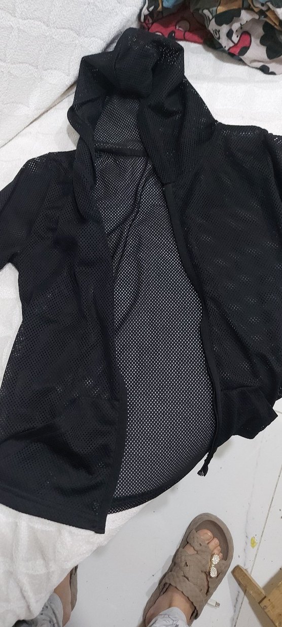 Siyah file sweat bluz fermuarlı - Görsel 2